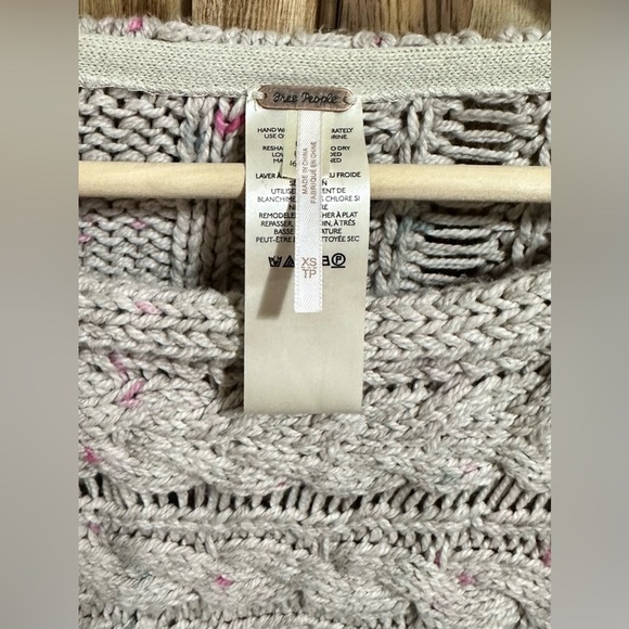 EUC Free People Honey Cable Knit Long Sleeve Sweater Pullover Natural $168 MSRP - Picture 5 of 6